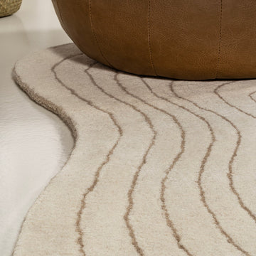 Retro Bohemian Abstract Striped Handwoven Wool Area Rug